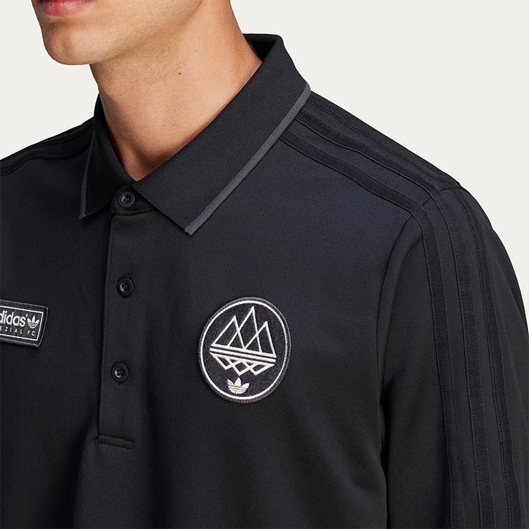 Adidas Speciální FC Polo s dlouhým rukávem Utility Black Pánské topy Šedé JE6081