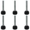 6pcs High Quality Male Knurled Thumb Screws Black M6 Metric Clamping Knobs Plastic Thread Length Screw Furniture