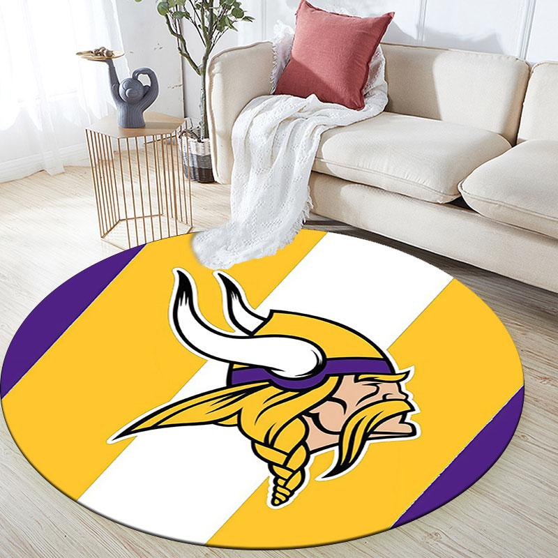 Minnesota Vikings2,Runder Teppich,Teppich für Wohnzimmer Schlafzimmer Sofa Spielzimmer Dekoration,Rutschfeste Bodenmatte