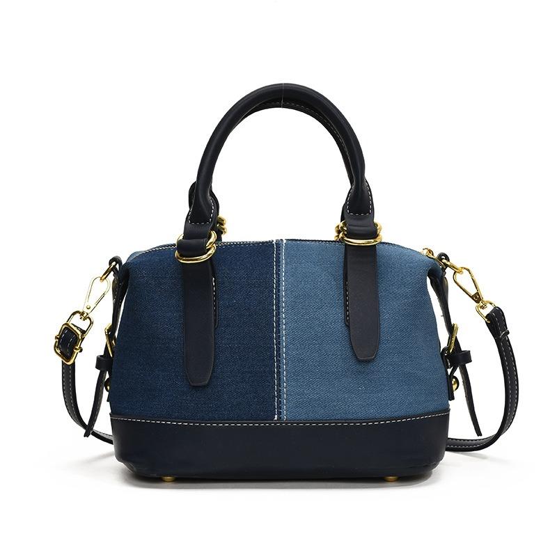 Denim winter personalized simple women's bag large capacity new women's commuter bag contrasting color Korean version handbag