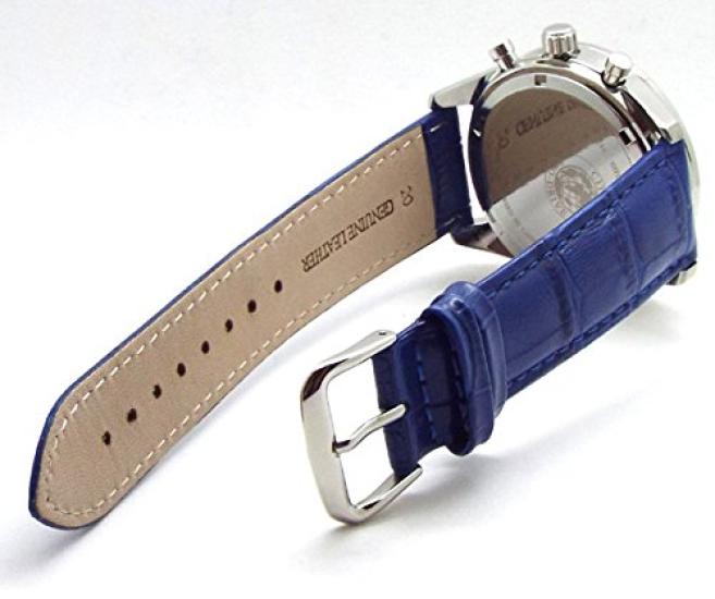 Citizen Genuine Leather Replacement Strap Blue Japan Model Number BL Eco-Drive Chronograph, Solar, Strap, Included, Base, VO10-6741F