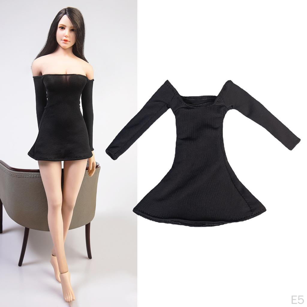 1/6 Hip Skirt, Long Sleeved Dress Tight-Fitting Skirt