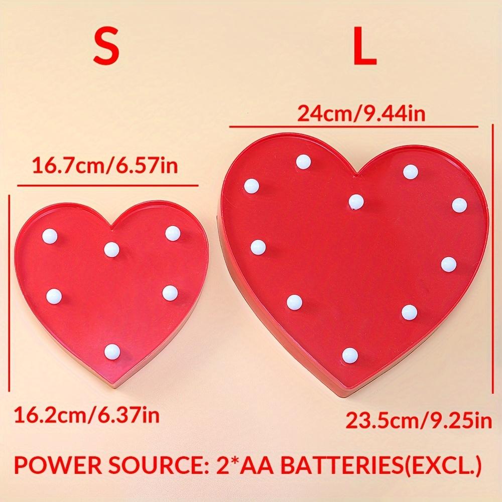Romantic Red Heart-Shaped Decorative Night Light Battery-Powered Energy-Saving Desk Lamp For Bedroom Wedding Proposal Valentine'S & Mother'S Day
