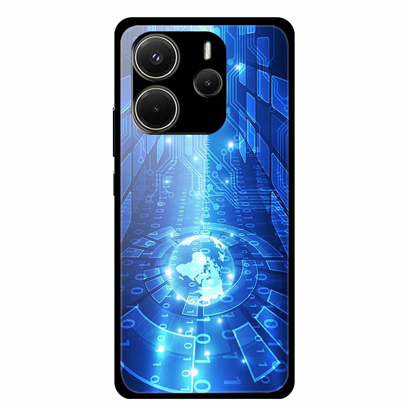 For Redmi Note 14 4G Phone Case Note14 Coque Hard Tempered Glass Back Cover For Xiaomi Redmi Note 14 5G Case Shell Soft Bumper