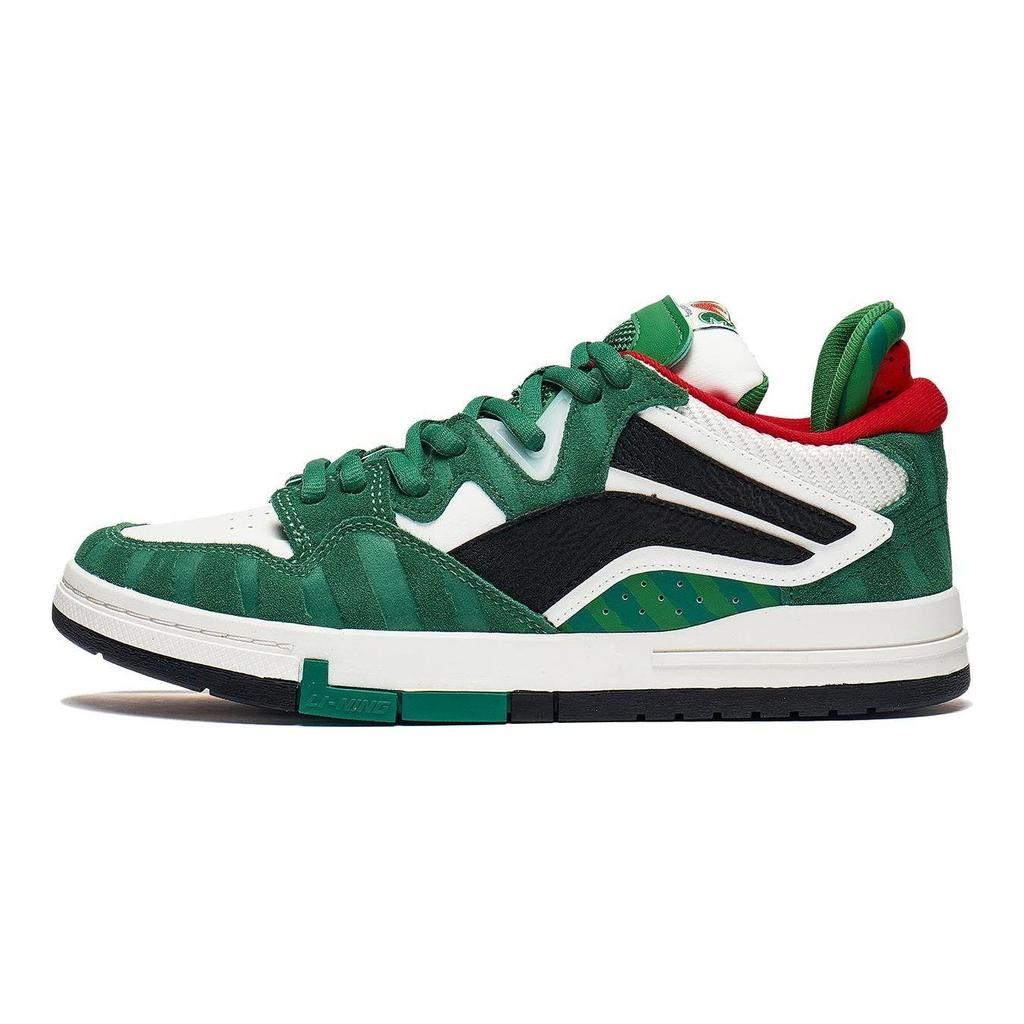 Li Ning We Wu Pro Fabric Synthetic Leather Non-Slip Wear-Resistant Low-Top Skate Shoes Men Sneakers Green Black Red AECT009-1