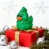 Green Christmas Duck Figurine Collectible Mini Duck Ornament Xmas Centerpiece Duck Figure for Holiday Tables Shelves Decoration
