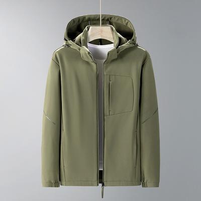 Autumn Men's Outdoor Soft Shell Windproof Water-proof Jacket Removable Hooded High Quality Casual Jacket