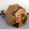 Reiseregenschirm mit Capybara-Motiv - 8 Rippen, Automatisches Öffnen und Schließen, Tragbares faltbares Design, Kompakter und stilvoller Schirm für unterwegs