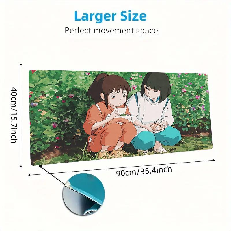 Spirited Away Print Cushion Non-slip Laptop Tablet Big Mousepad XXL Mat Mini PC Playmat With Lock edge