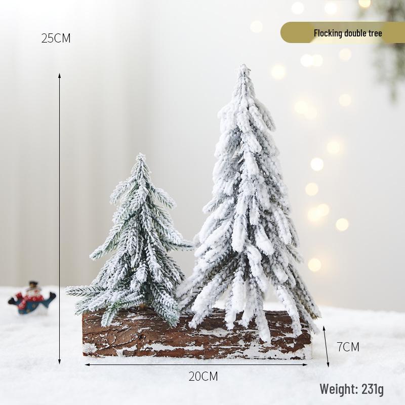 Mini Christmas Tree Snowing Ornament for Desktop Decoration