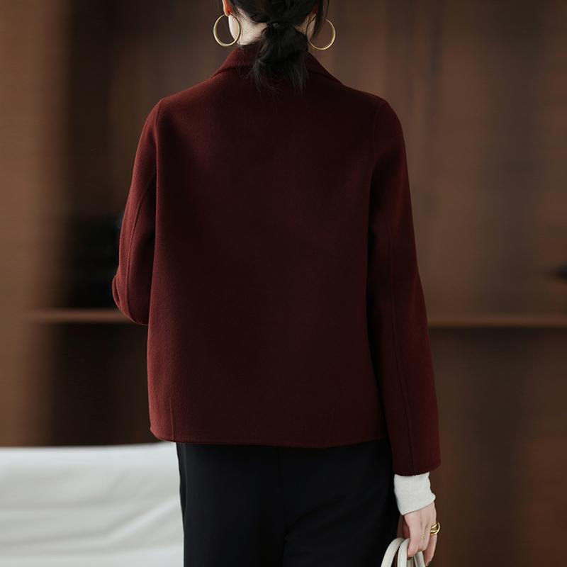 100% Wool Women Jacket TIDENOVEL Autumn Wool Blazer Handmade Suit Jacket Winter Warm Wool Coat