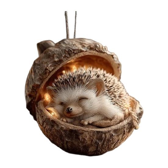 Forest Animal Acorn Ornaments Acrylic Cute Christmas Trees Hanging Decorations Rustic Home Decor Holiday Gift for Animal Lovers