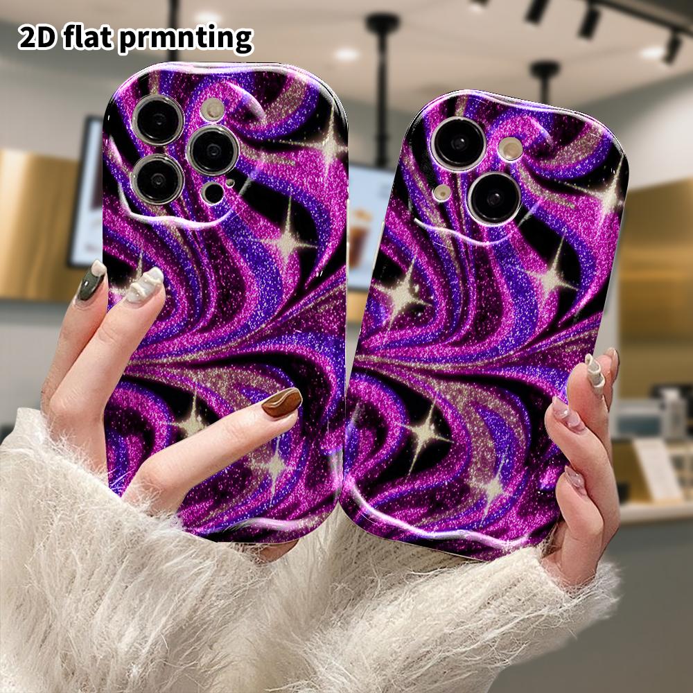 Phone Case: 2D Flat, Fits iPhone 12/13/14/15/16/17/18 Pro, Phone Decoration, Flowing Sand Swirl Background, Perfect Gift for Christmas and Halloween