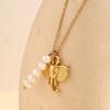 MamacitaSlay Stainless Steel Pearl Elephant Necklace Vacation Party Waterproof Jewelry Women's Charm High Quality Neck Jewelry