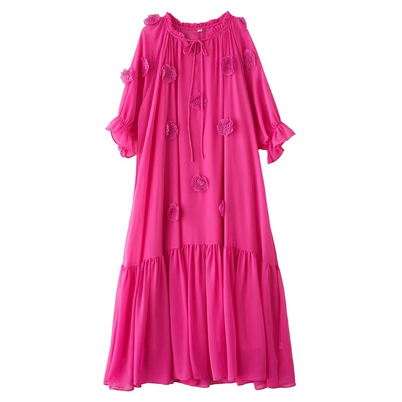 Short Sleeve Plus Size Vintage Floral New In Dresses for Women Casual Loose Long Summer Dress