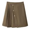 Plus Size Women's Irregular Pleated A-line Skirt with High Waist and Elastic Back - Spring/Autumn