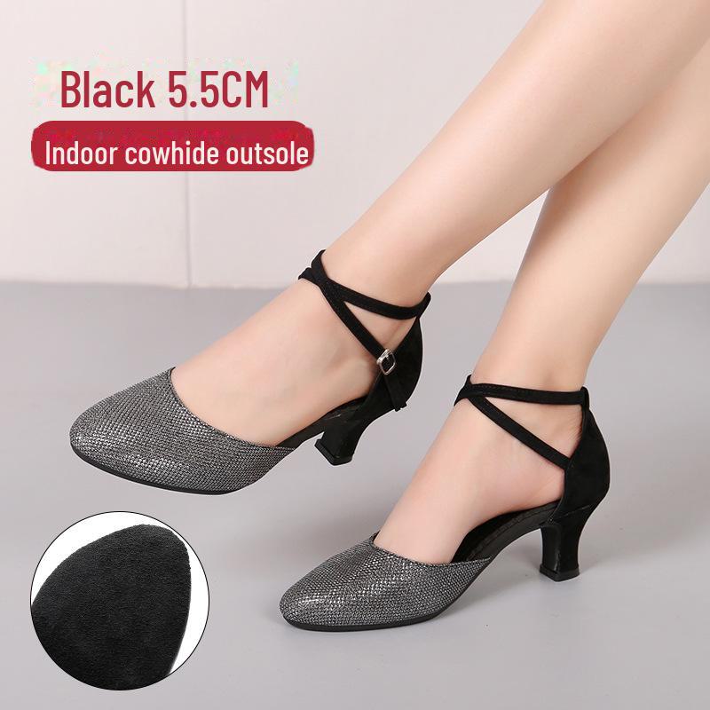 

Жіноче взуття для латиноамериканських і бальних танців - м яка підошва для квадратних танців 37 чорний