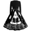 Women's Casual Halloween Dress V Neck Long Sleeve Retro Style Vintage Ghost Print Midi Dress with Waist Tie for Daily Wear