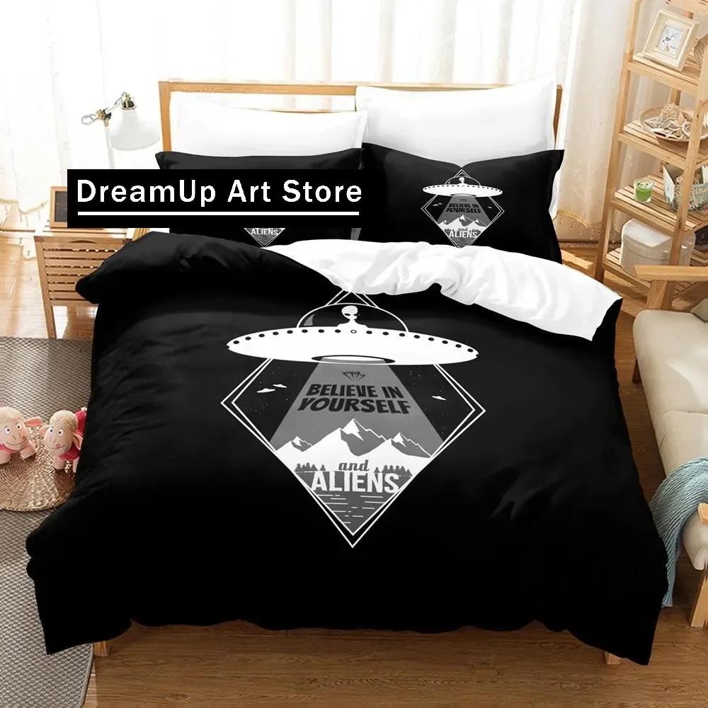 Alien Believe In Yourself Bedding Set Quilt Cover Bed Cover with Pillowcase Twin Single Queen King Size Boys Adult Home Textile