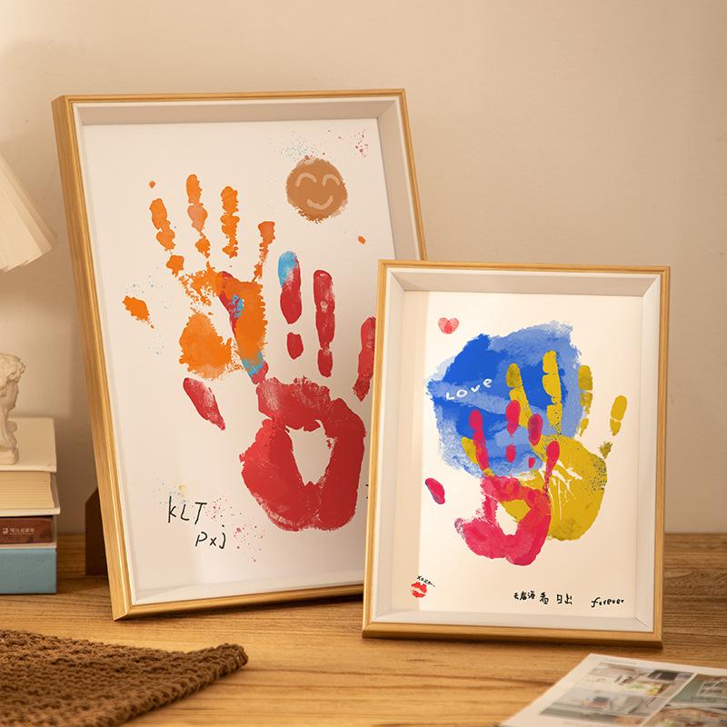 

Couple Hand Print Photo Frame Wholesale PigmentdiyPalm Inkpad Commemorative Girlfriends Boyfriend and Girlfriend Valentine s Day