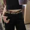 Y2K Leopard Print Belt Plush Punk Waistband Korean Style PU Leather Waist Belt  Female/Girls