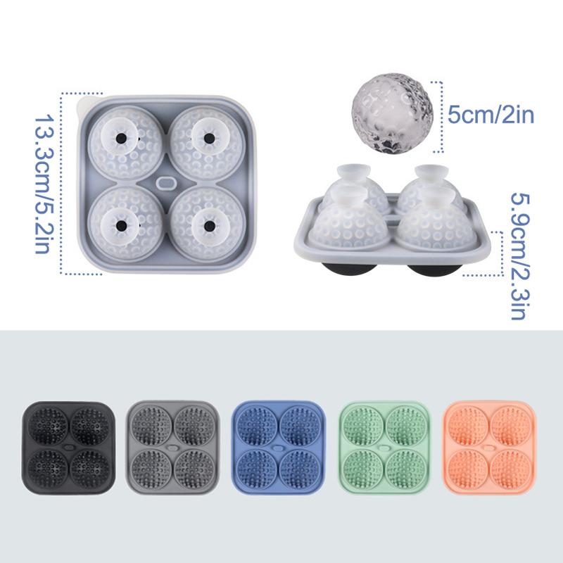 Golf Ice Cube Tray 3D, Ice Ball Cube Mold With Funnel For Cocktails, Bourbon,Brandy, Whiskey Gifts For Men, Silicone Fun Shapes
