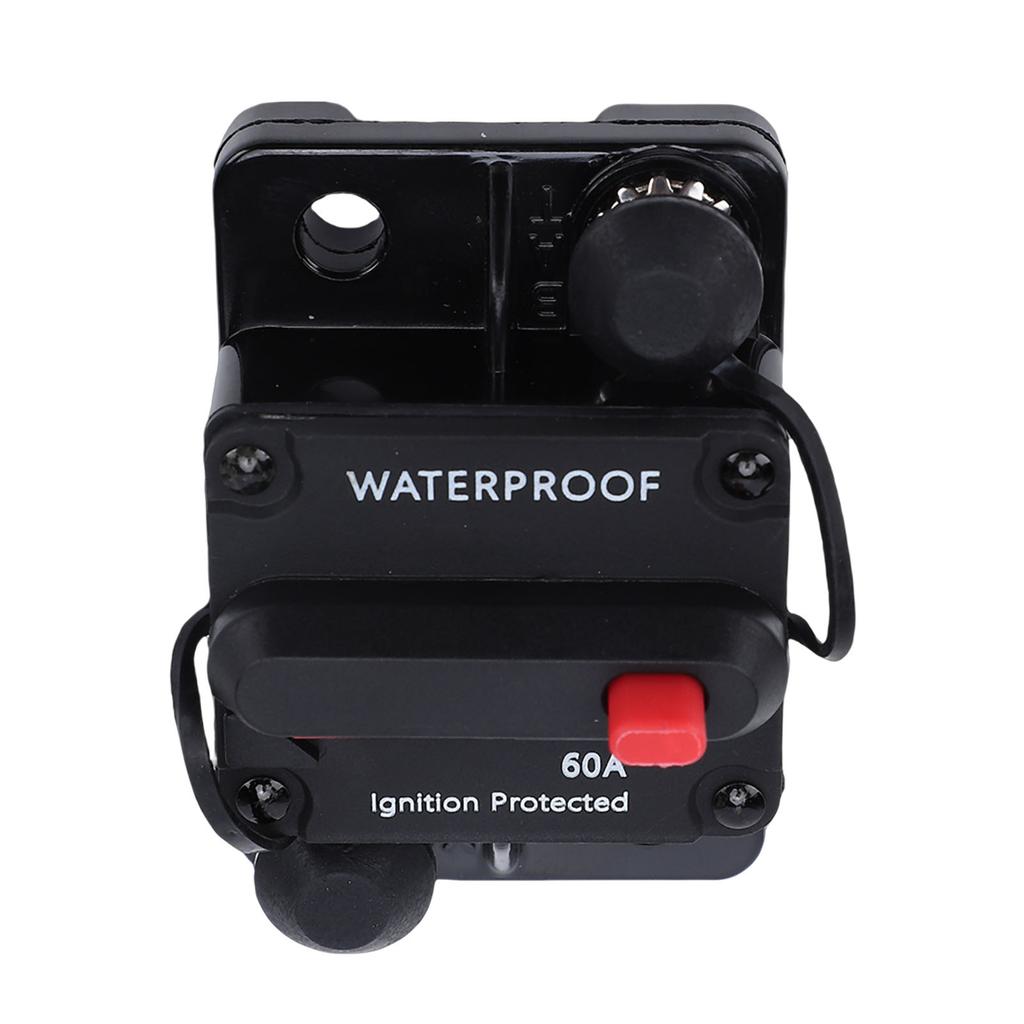 60A Circuit Breaker with Manual Reset   Holder   12V-48V Waterproofing for Boat Trolling Motor Automotive Car RV ATV Stereo Sound System