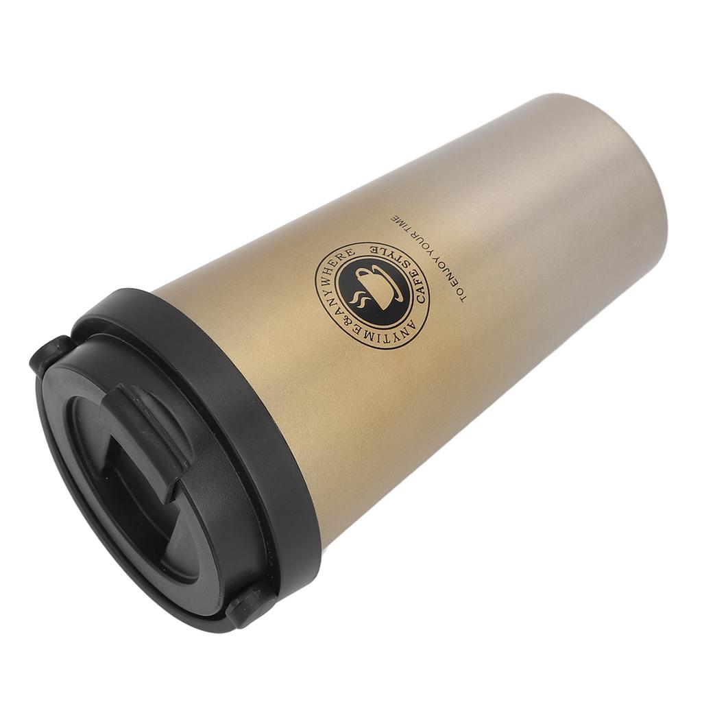 Isolerad kaffemugg med lock Resa Rostfri stålkaffekopp Bärbar Isolerad Bilkaffekopp