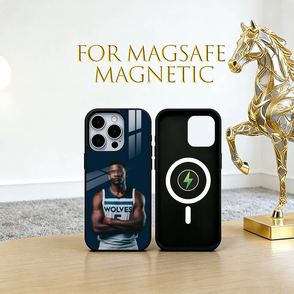 

Anthony Edwards Phone Case For iPhone17,16,15,14,13,12,11 Plus,Pro Magnetic with Magsafe Wireless Charging iPhone12ProMax