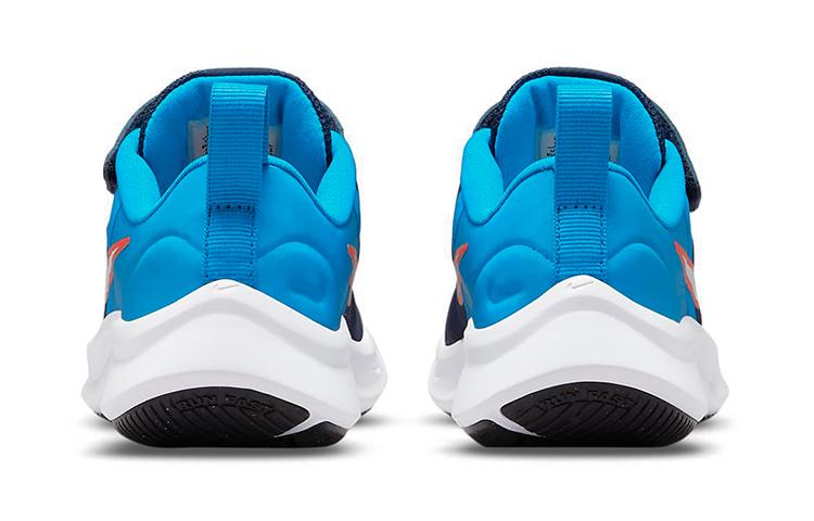 Nike Star Runner 3 Mesh Amorti Anti-Choc Amorti Anti-Choc Basse Top Chaussures de Course pour Enfants Bleu Orange DA2777-401
