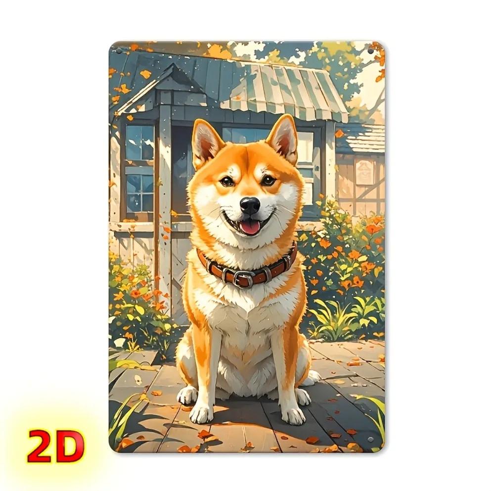 

Cute Shiba Inu Wall HangingSuitable for indoor and outdoor garden and home decorationideal for roomscoffee shops and room 20x30cm（7.8x11.8inch）