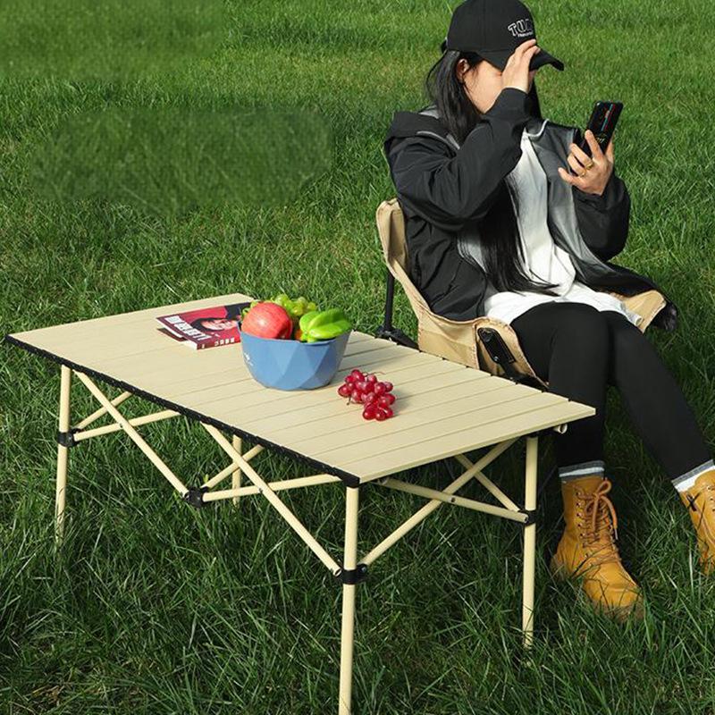 Portable Folding Camping Table - Lightweight Roll-Up for Picnic, Cooking, BBQ, and Outdoor Use