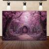 Dreamy Fairy Tale Forest Background, Natural Jungle Forest Wonderland Magic House, Children Birthday Party Photography Backdrop