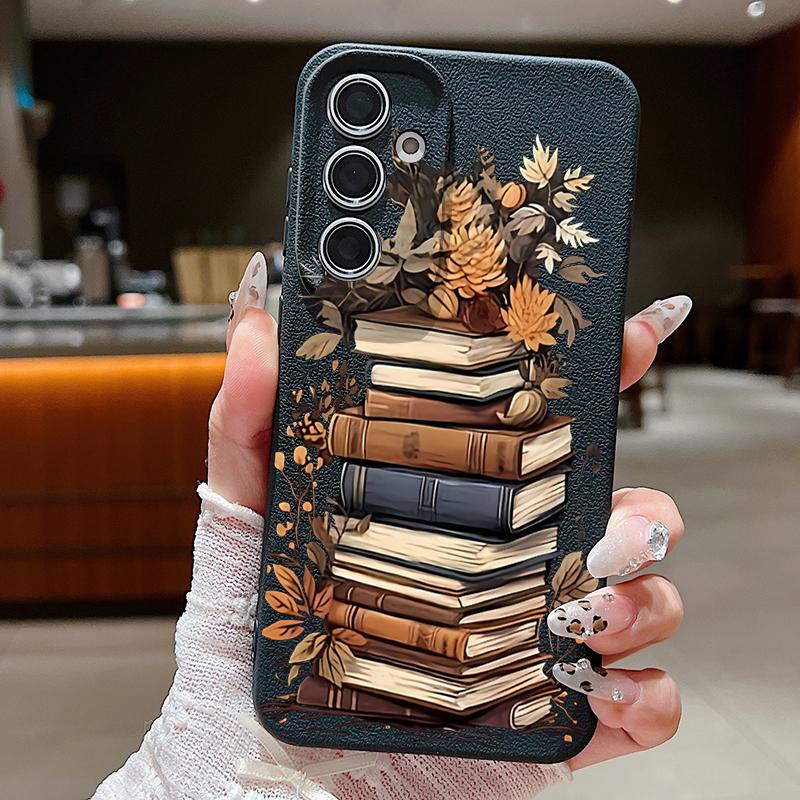 Cartoon Books Pattern Case For Samsung Galaxy S24 S25 Ultra Edge S23 Plus S22 S21 FE A34 A54 A15 A35 A55 A16 A26 A36 A56 5G Capa