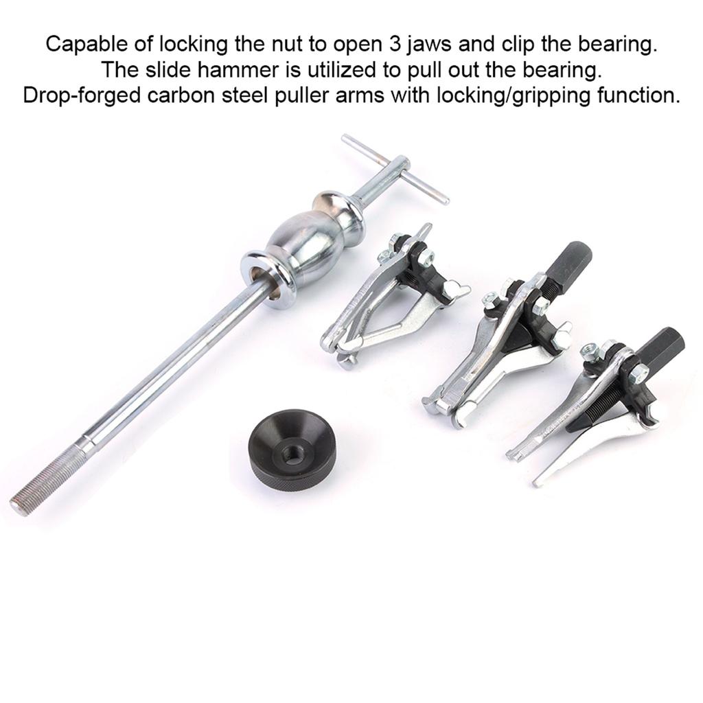 5pcs Carbon Steel Internal External Gear Bearing Puller Removal Tool Slide Hammer Kit