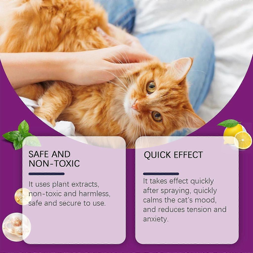 Yegbong Pet Cat Mood Soothing Spray, Anti-Scratching And Random Urination Behavior Gentle Ingredient Care Spray