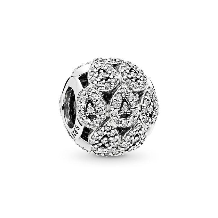 Pandora 925 Silver Layered Charm Water Drop Bead Women Jewelry 796271CZ Box,F,Silver