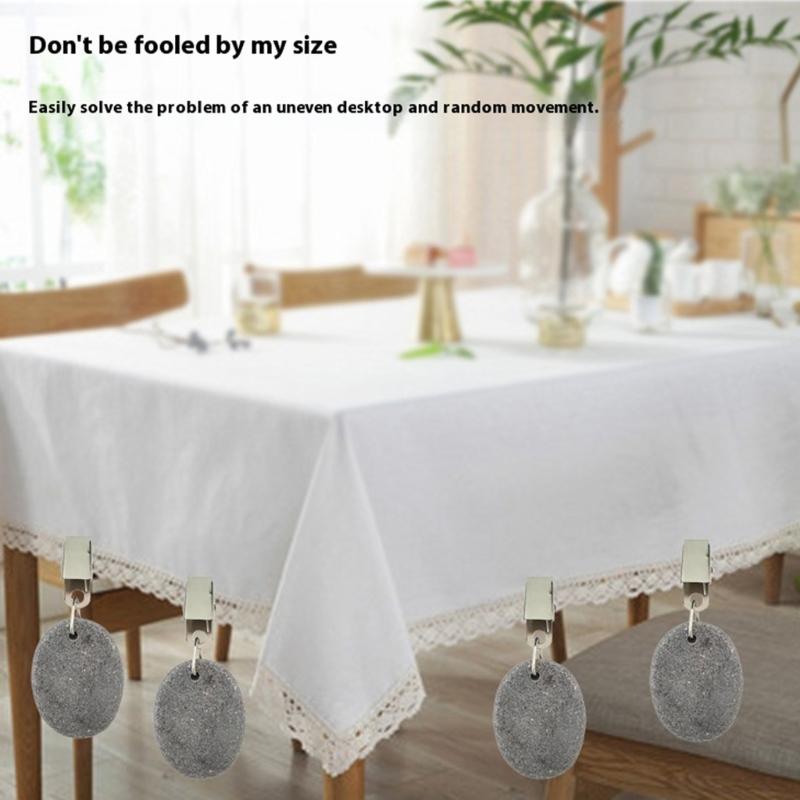 Outdoor Tablecloth Clamps With Creative Marble Weights For Securing Fabric On Picnics And Indoor Dining Practical Decors