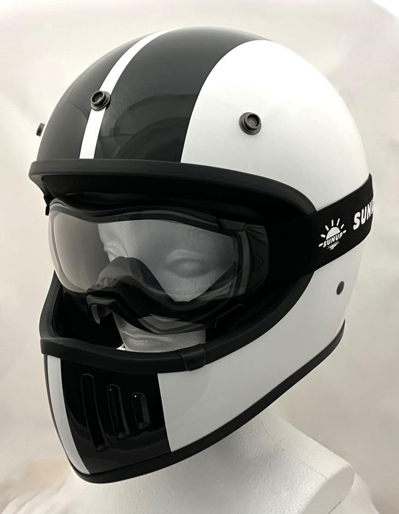 SUNUP COBRA Full Face Motorcycle Size L Matte Black SM-002 Helmet, (59-60cm),
