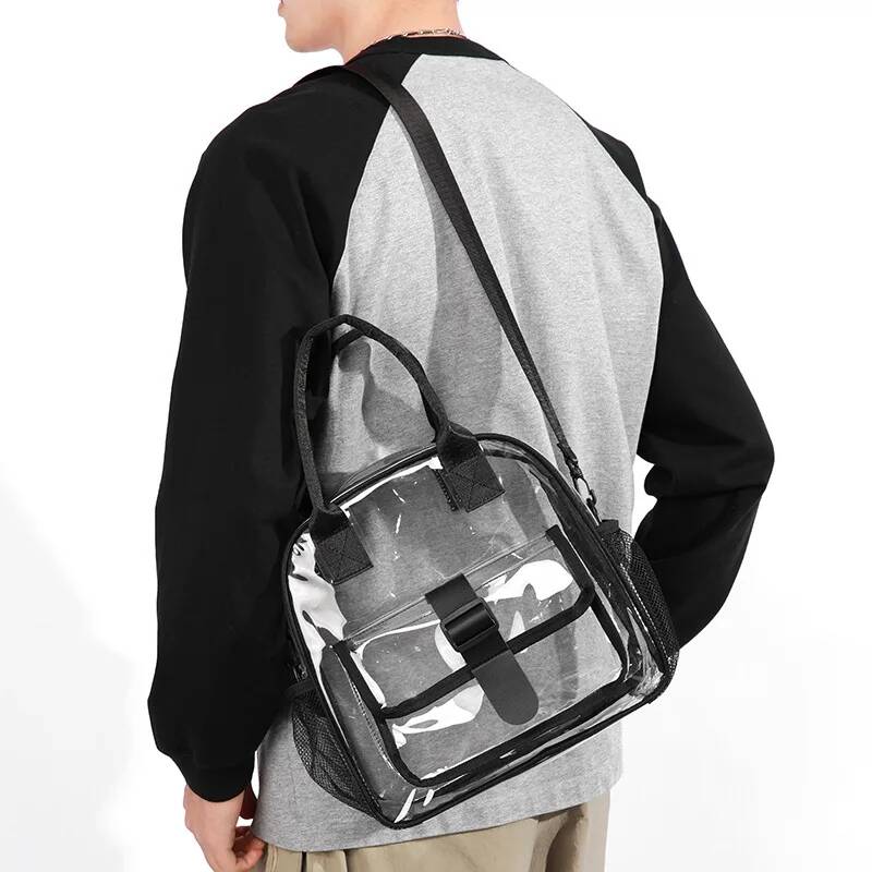 Fashion Transparent Travel Beach Crossbody Bags Large Capacity PVC Sports Jelly Shoulder Bags Portable Toiletry Storage Handbags