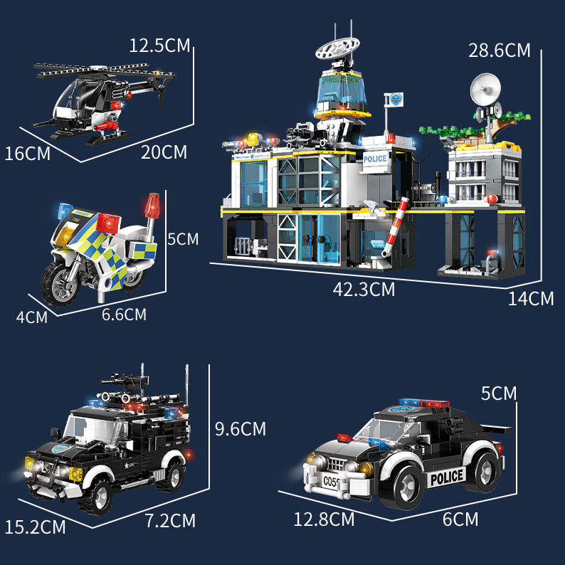 WOMA TOYS C0555A SWAT Police Headquarters Station City Vehicles Car Military Army Building Block Set Toy