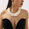 Cross-border Elegant Pearl Alloy Earrings Necklace  Classic Luxury Design Office/Career Fashion Banquet Wedding Bridal Jewelry