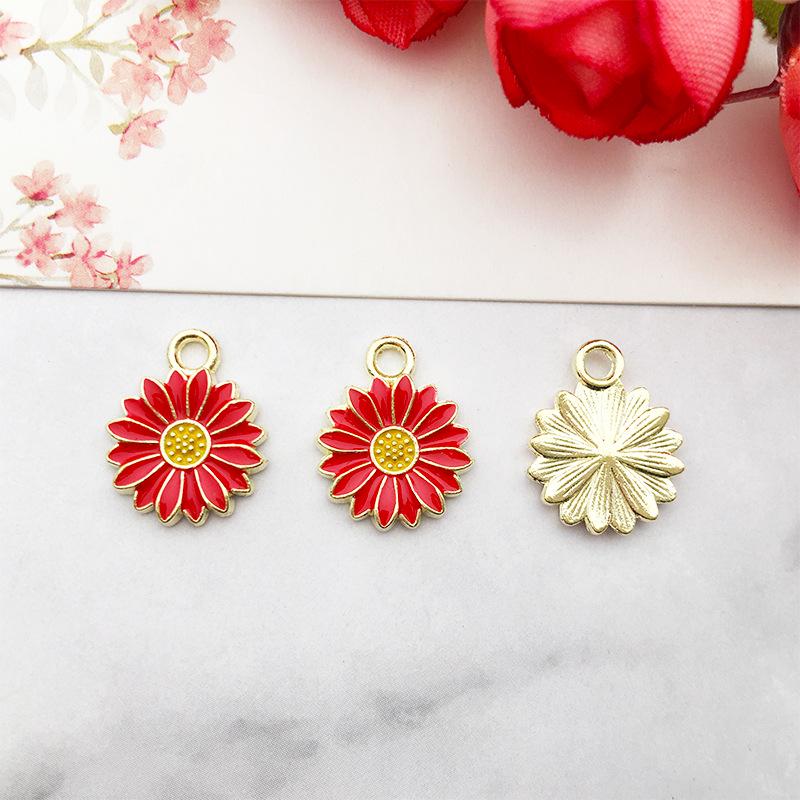 Alloy Flower Petal Jewelry Accessories: DIY Earrings, Phone Chain, Oil Drip Pendant
