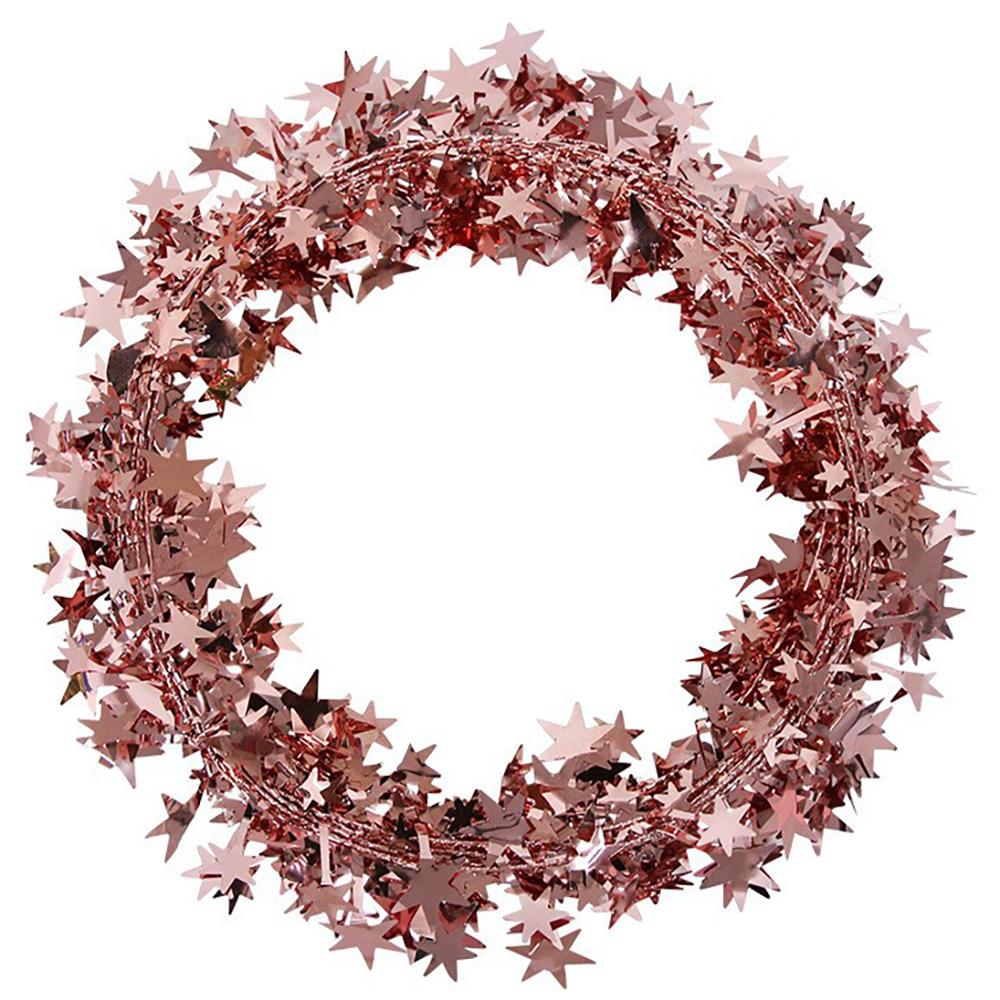 

7.5m/8.2Yard Christmas Tree Decor Gold Silver Red Sparkly Star Wire Christmas Decorations Xmas Home Party Birthday Party Wedding 7.5m рожевий колір золота