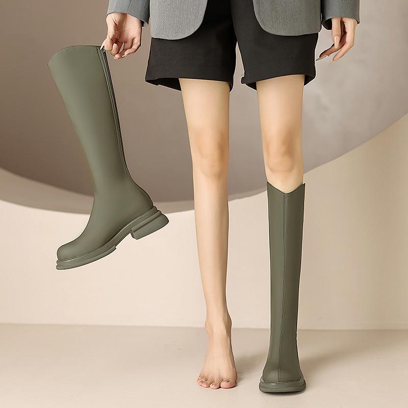 Krazing Pot Микрофибра Осенне-зимняя обувь Толстые каблуки среднего размера Мотоциклетные — фото 7