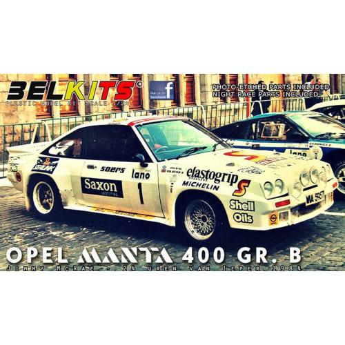 Aoshima Bunka Kyozai Skynet 1/24 Belkits Series No. 9 Opel Manta 400 GR.B Jimmy McRae 24 Uren van Ieper Plastic Model