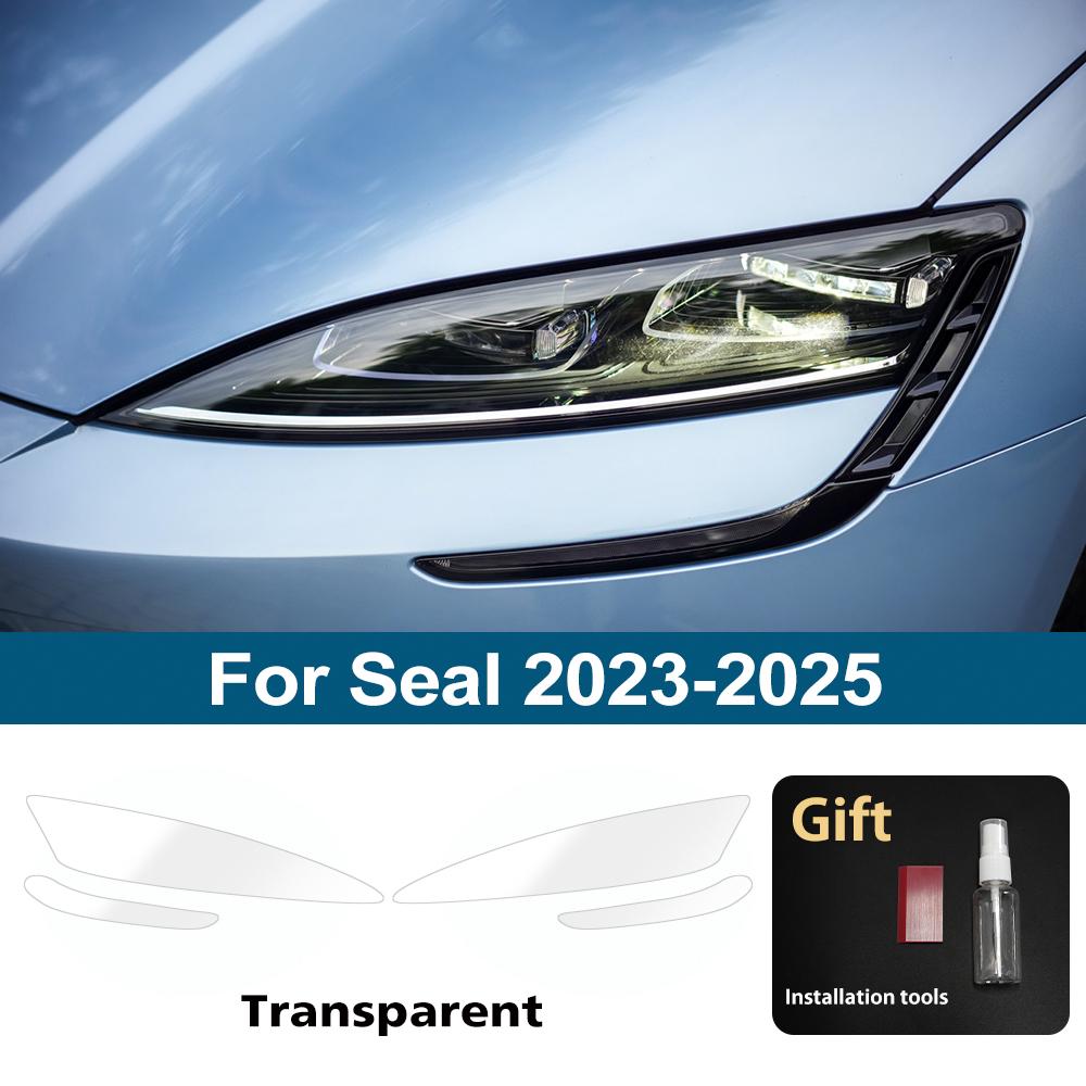 For BYD Seal 2026-2026 Smoke Black Car Headlight Protective Film TPU PPF High-Gloss Vinyl Film Pre-cut Anti-Scratch Custom Fit