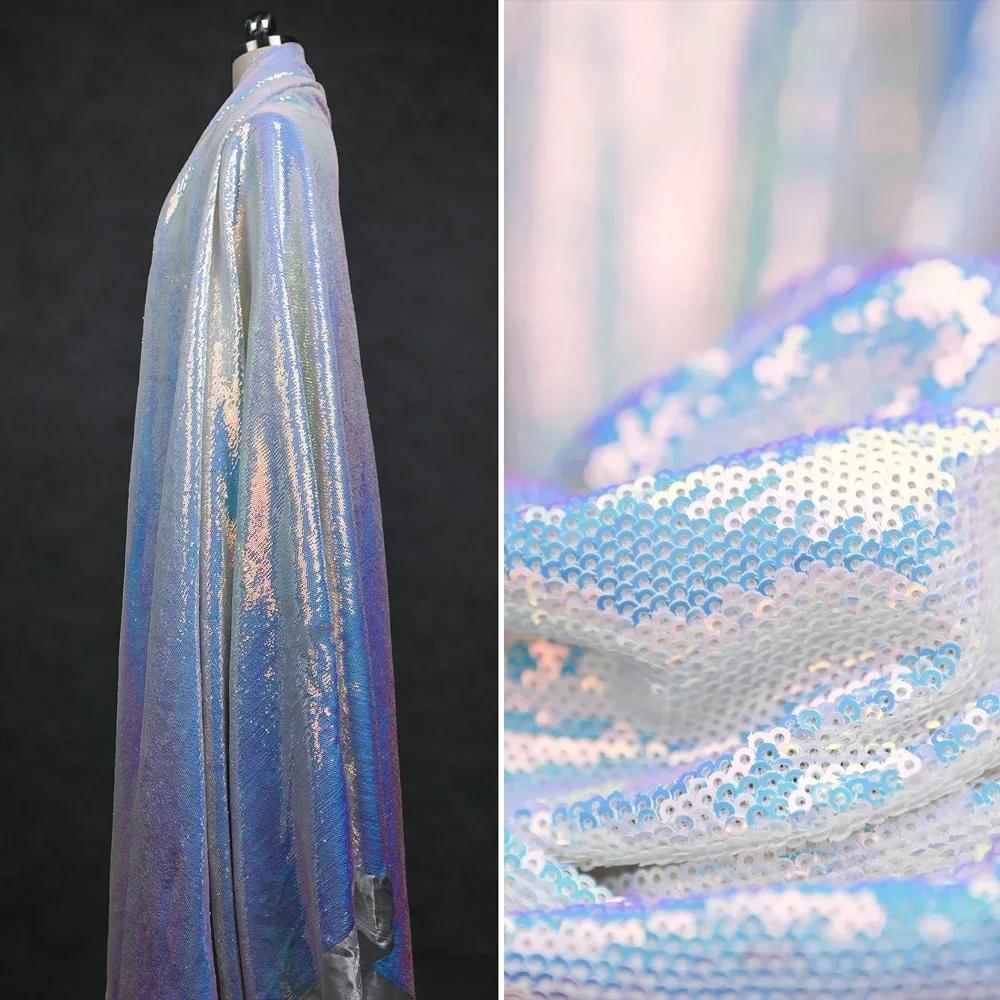 Dazzling Colors Pink Fish Scale Sequin Cloth Circular Bead Tablet Tablecloth Decorate Background Cloth Wedding Stage Clothing