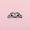 Artistic Alloy Skeleton Heart Gesture Brooch Vintage Cartoon Style For Accessories Trendy
