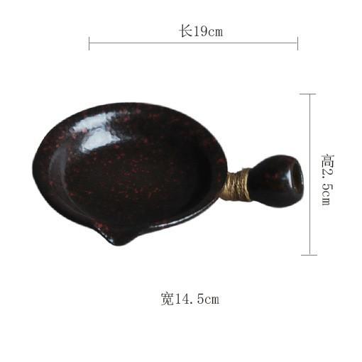 

Kiln-transformed Ocher Red Side Handle Tea Scoop Luxury Shovel Household Appreciation Ladle Dahongpao Tea Services Ornaments